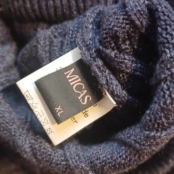 MICAS Navy Blue Soft Stretch Cable Knit Cardigan & Mini Skirt Set XL - Picture 4 of 6